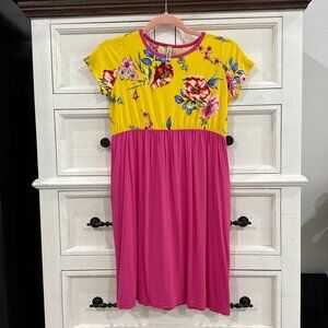 POMELO Girls Tween Floral Pocket Dress Size LARGE